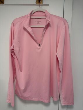 SanSoleil  Pink Quarter-Zip Performance Pullover